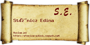 Stánicz Edina névjegykártya