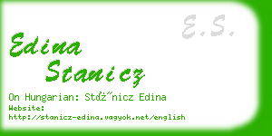 edina stanicz business card